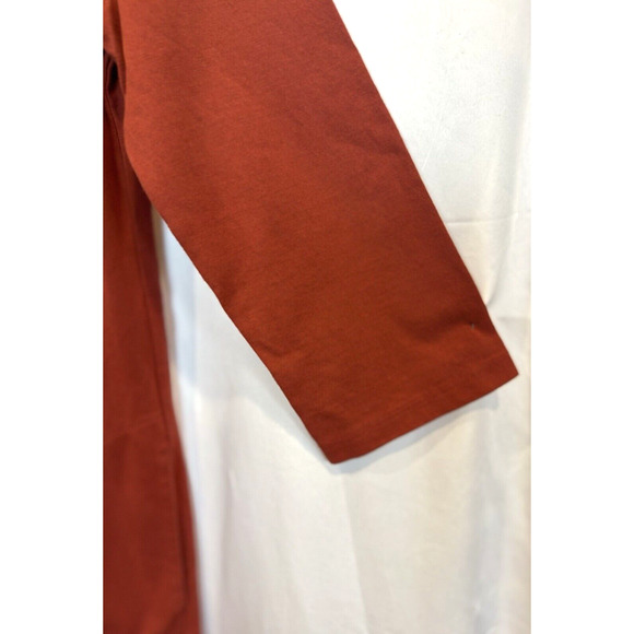 Garnet Hill Casual Boat Neck Shift Dress Size 6 Rust Minimalist Organic Cotton - Picture 3 of 10